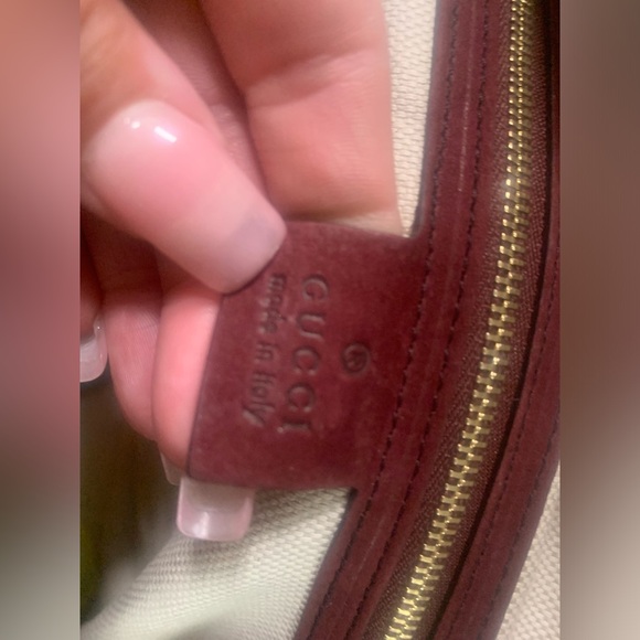 Gucci Soho Chain Zipped Bag Nubuck Burgundy - Picture 9 of 16